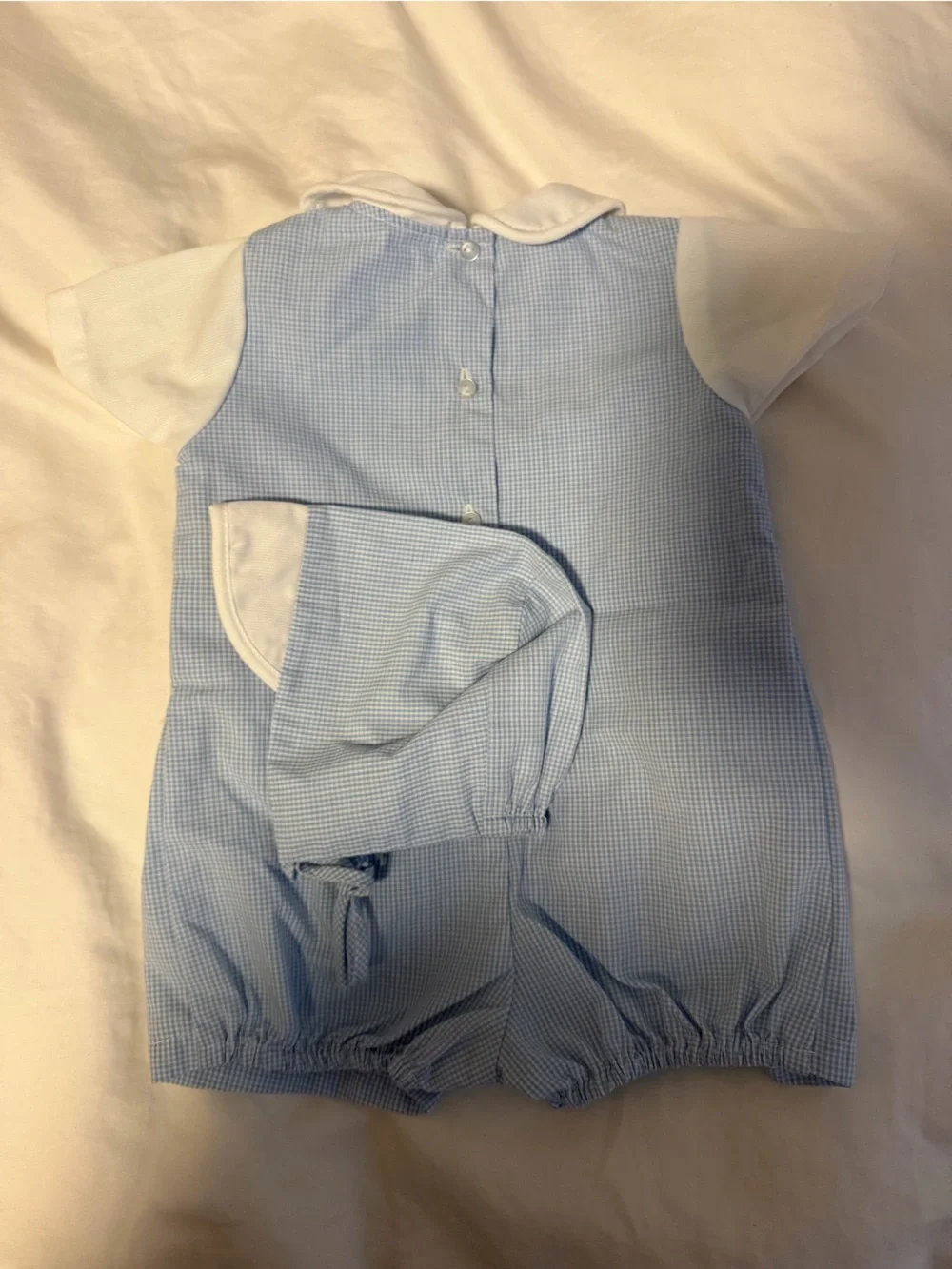 Petit Ami Gingham Romper with Hat